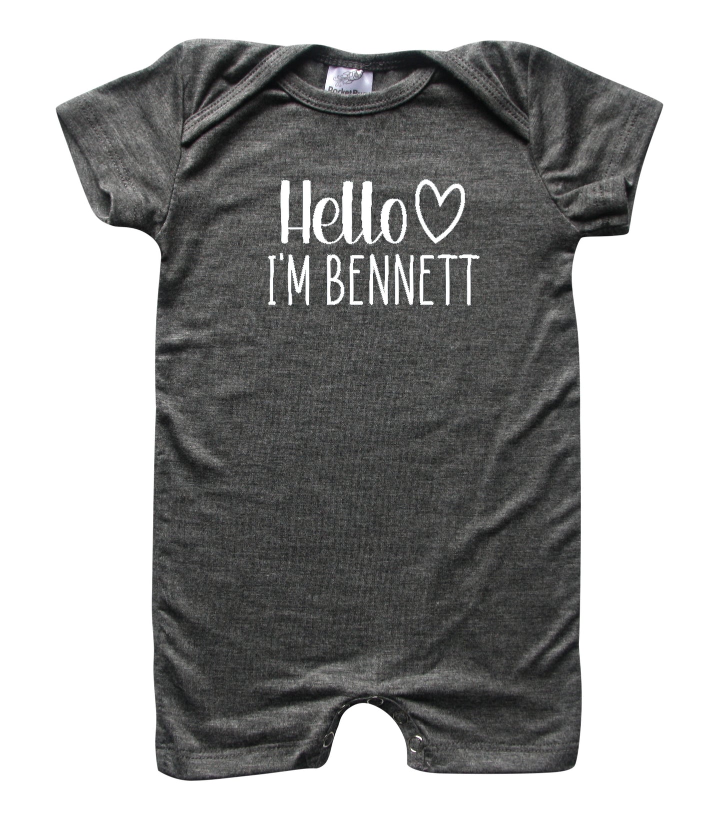 Personalized Hello Heart Silky Baby Romper Shorts for Boys & Girls