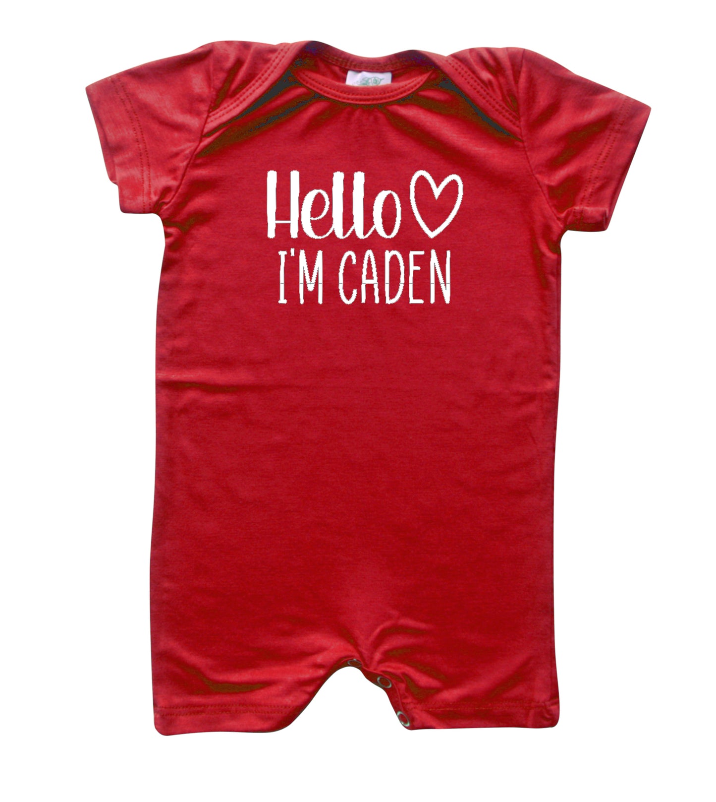 Personalized Hello Heart Silky Baby Romper Shorts for Boys & Girls