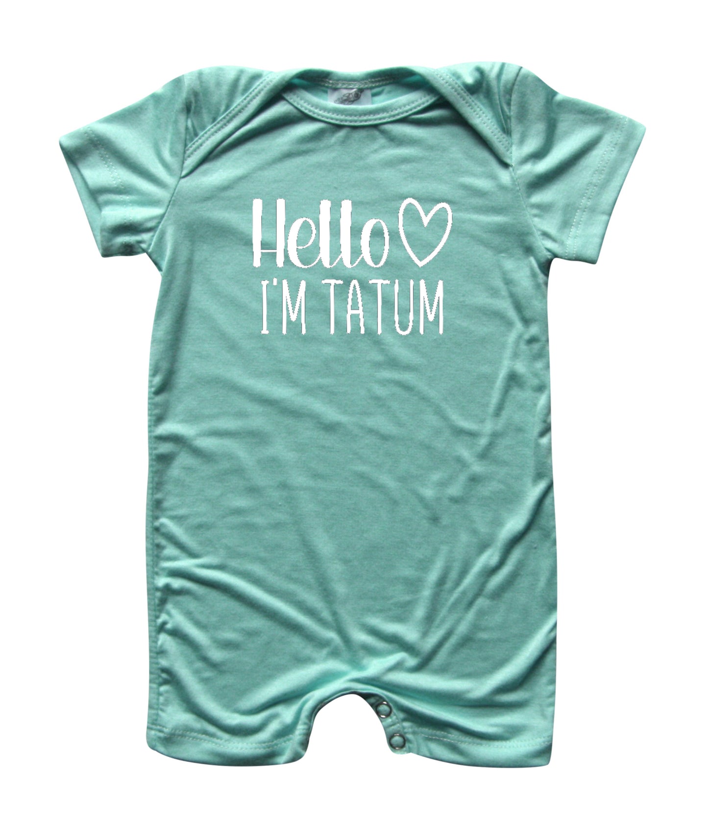 Personalized Hello Heart Silky Baby Romper Shorts for Boys & Girls