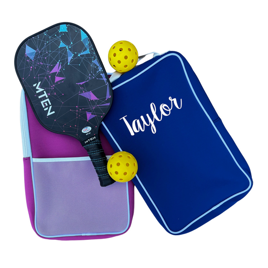 Personalized Pickleball Paddle Bag Cover for Two Paddles & Balls