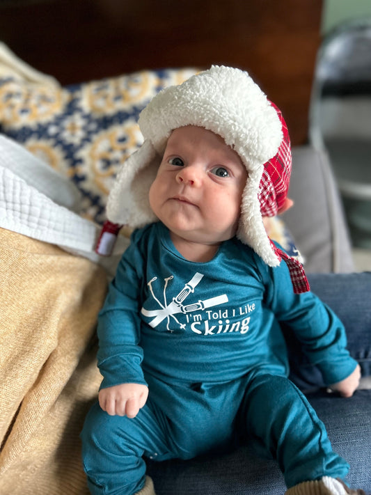 I'm Told I Like Skiing Long Sleeve Romper