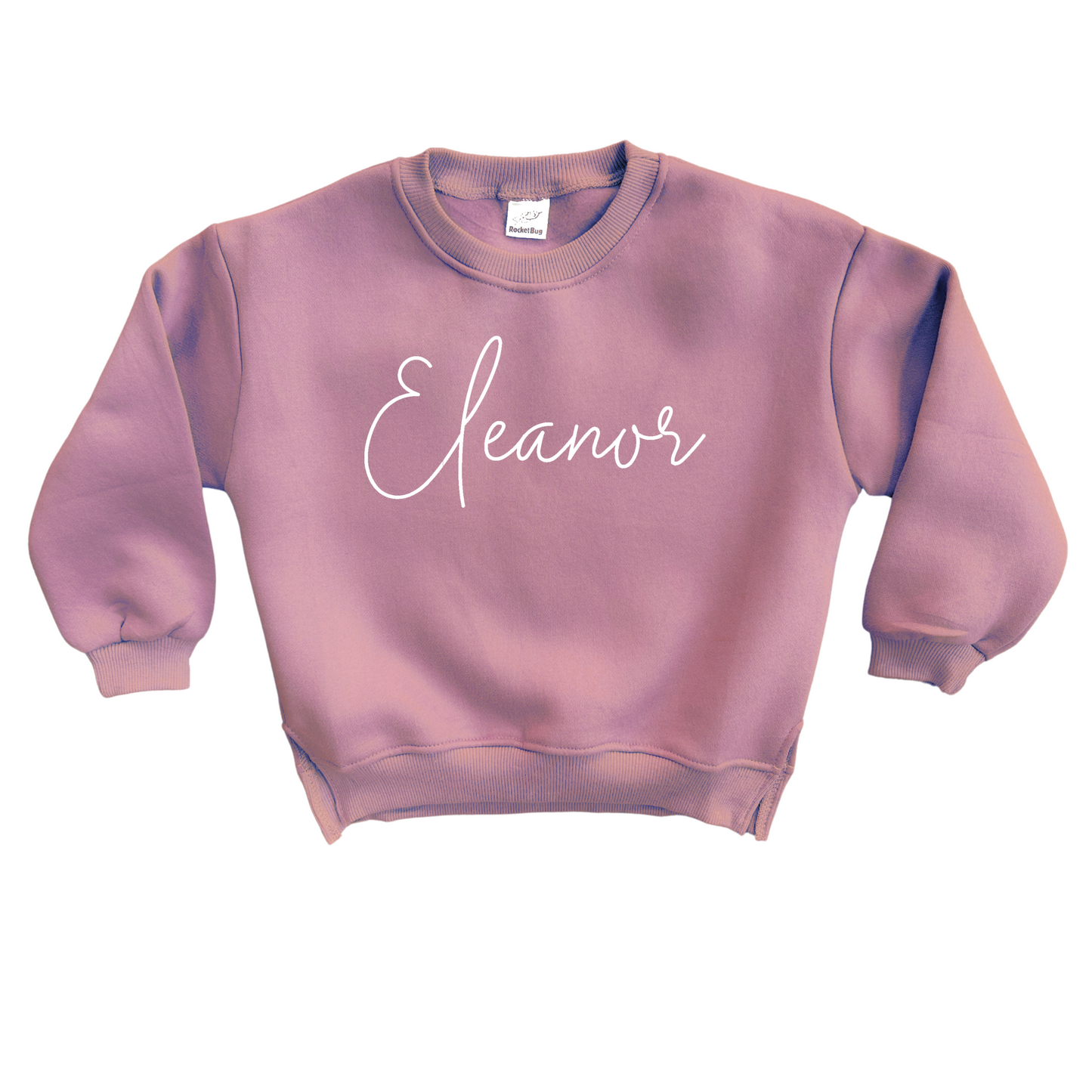 Rocket Bug Personalized Cozy Soft Cotton Crewneck Sweatshirt (Sweater) Lavender