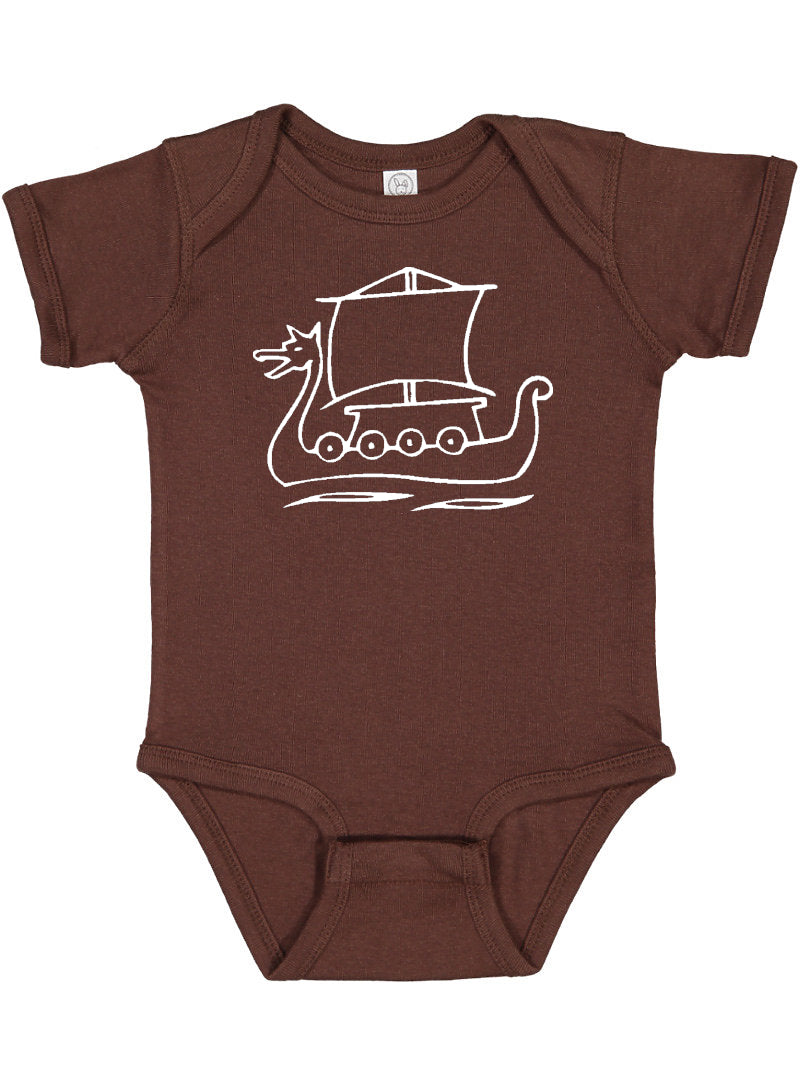 Viking Ship Silhouette Baby Bodysuit