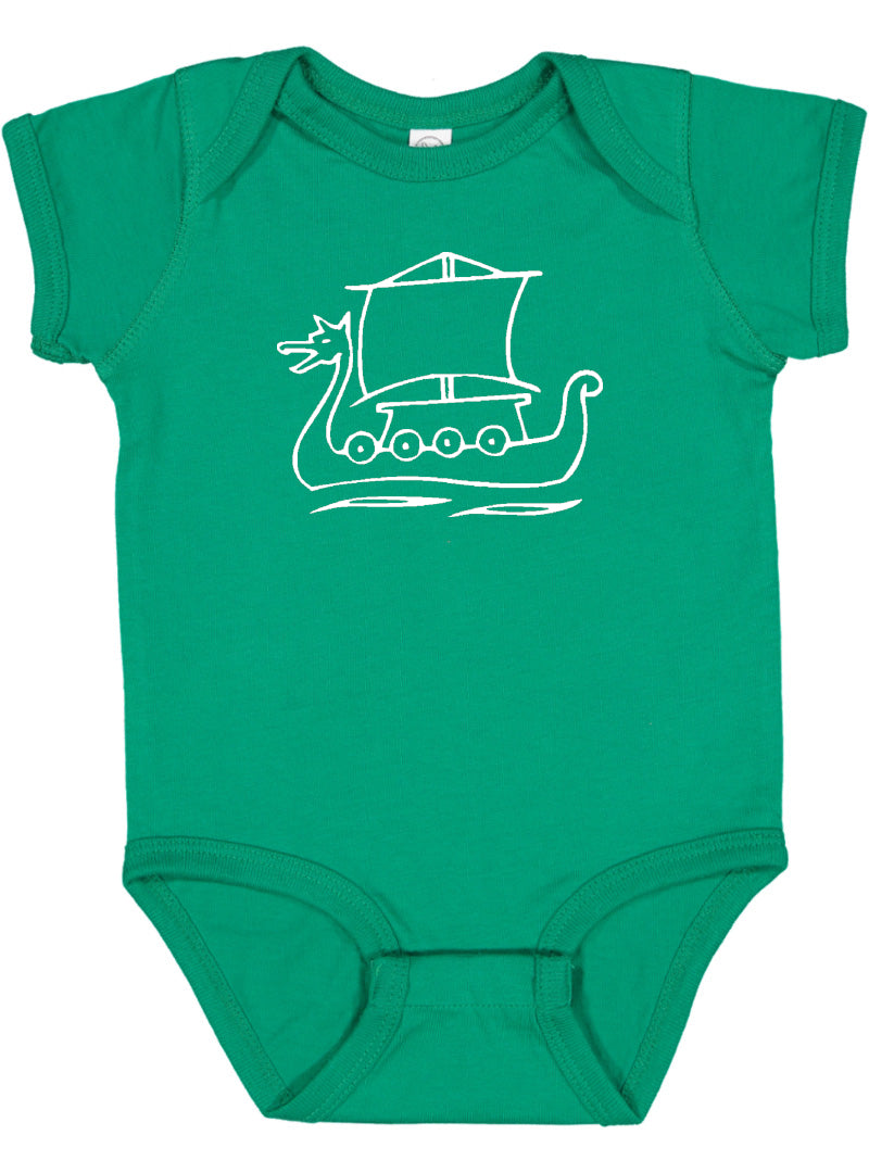 Viking Ship Silhouette Baby Bodysuit