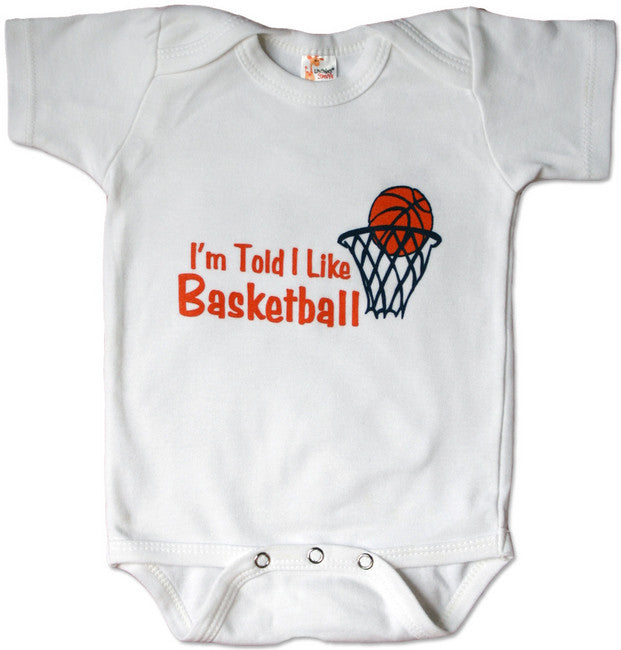 I'm Told I Like Basketball Graphic Baby Bodysuit 18-24m, short sleeve onesie
