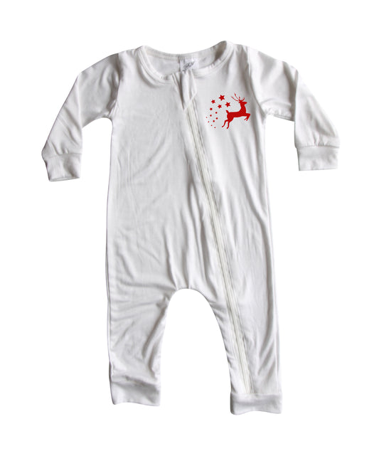 Holiday Silky Long Sleeve Zipper Baby Romper- Gender Neutral-baby gift, baby shower, gift ideas, fall, winter, trendy, easy diaper changes