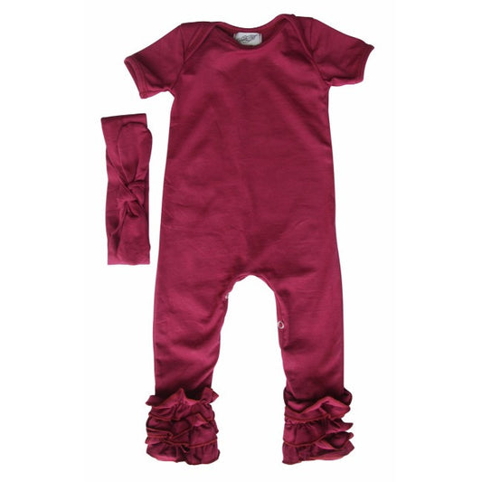Girls Baby Romper with Matching Headband