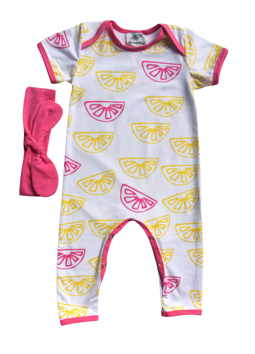 Set of Three Lemon Baby Rompers