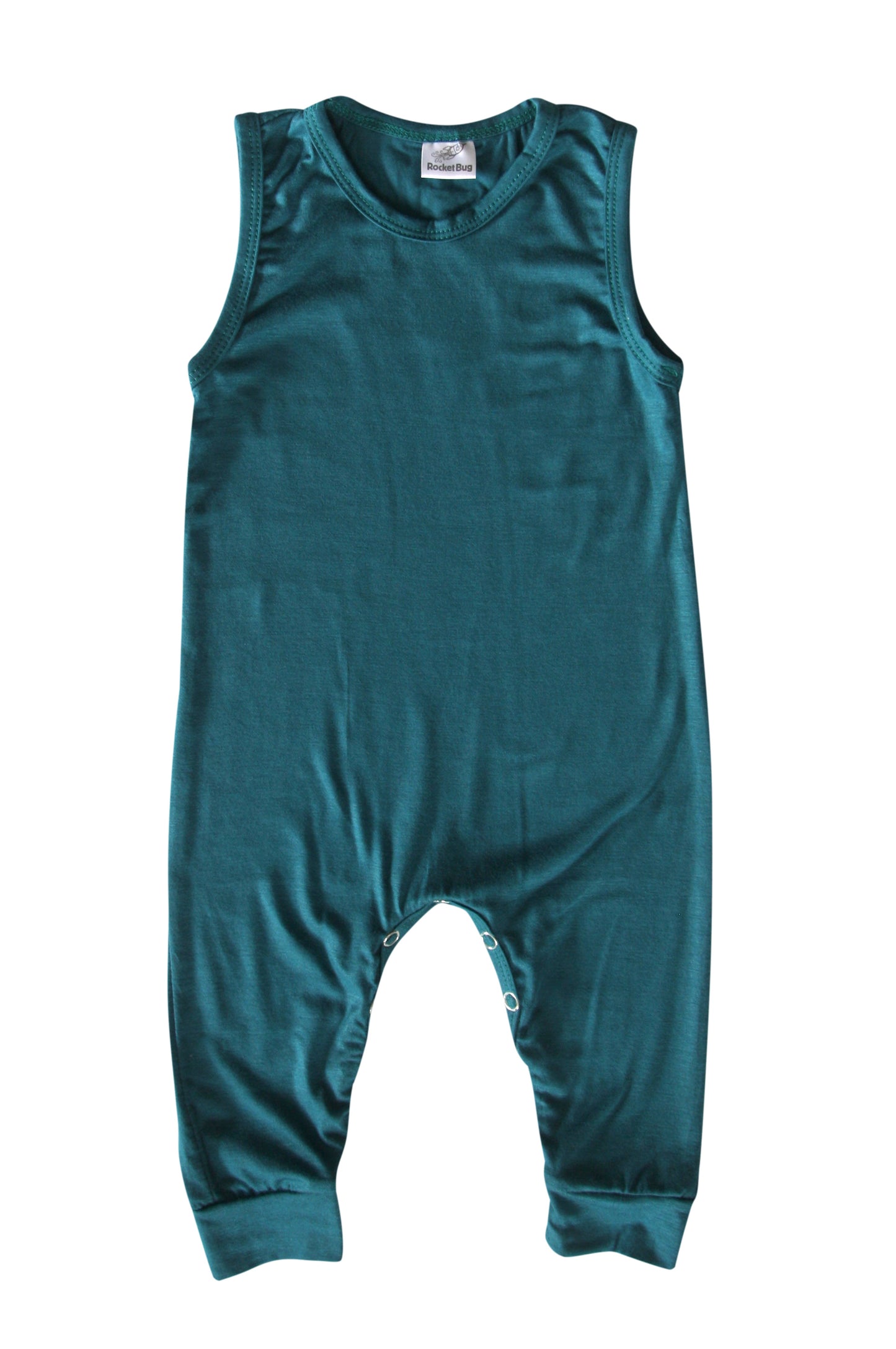 Silky Sleeveless Baby Romper for Boys and Girls-Gender Neutral Silky Midnight Teal