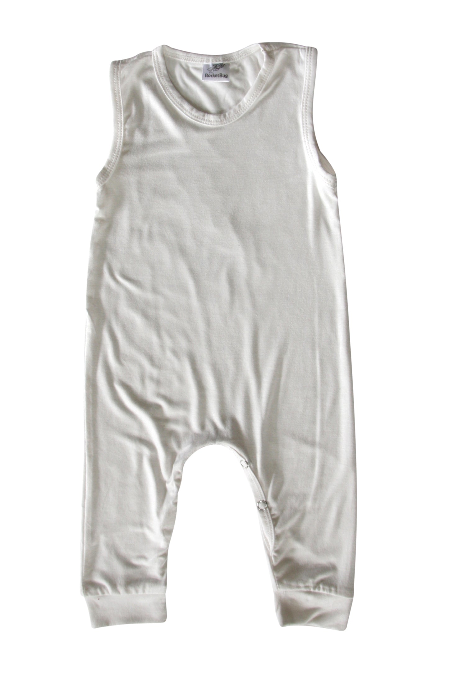 Silky Sleeveless Baby Romper for Boys and Girls-Gender Neutral Silky Off White