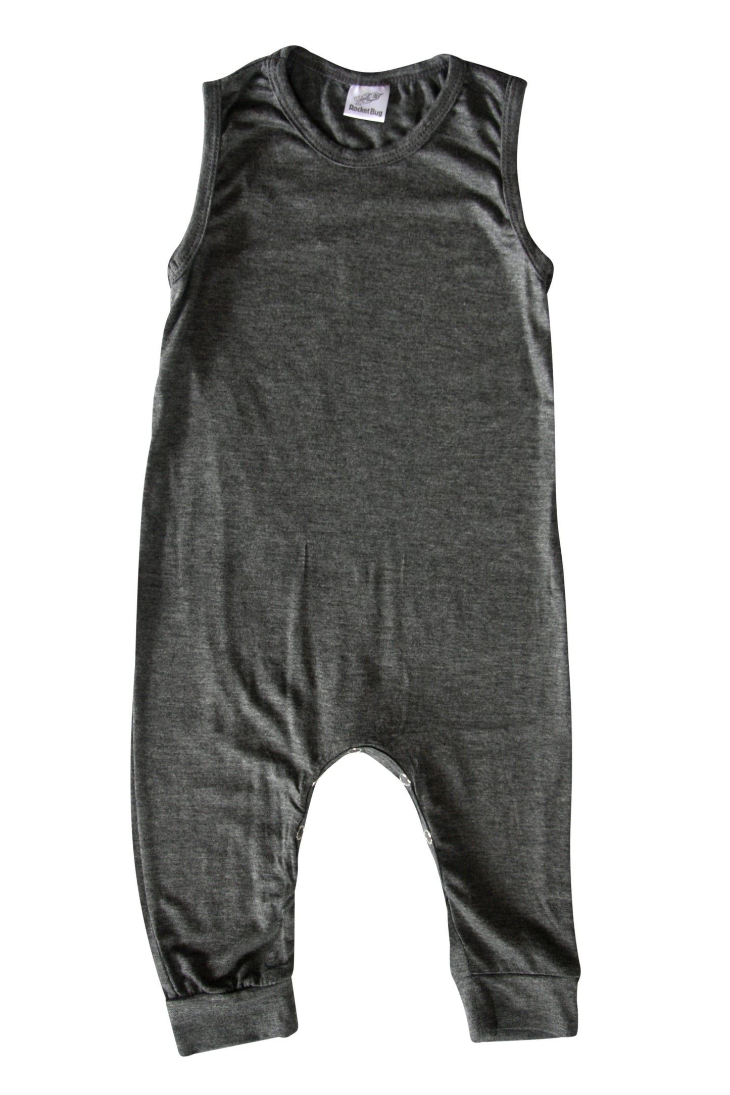 Silky Sleeveless Baby Romper for Boys and Girls-Gender Neutral Silky Heather Gray