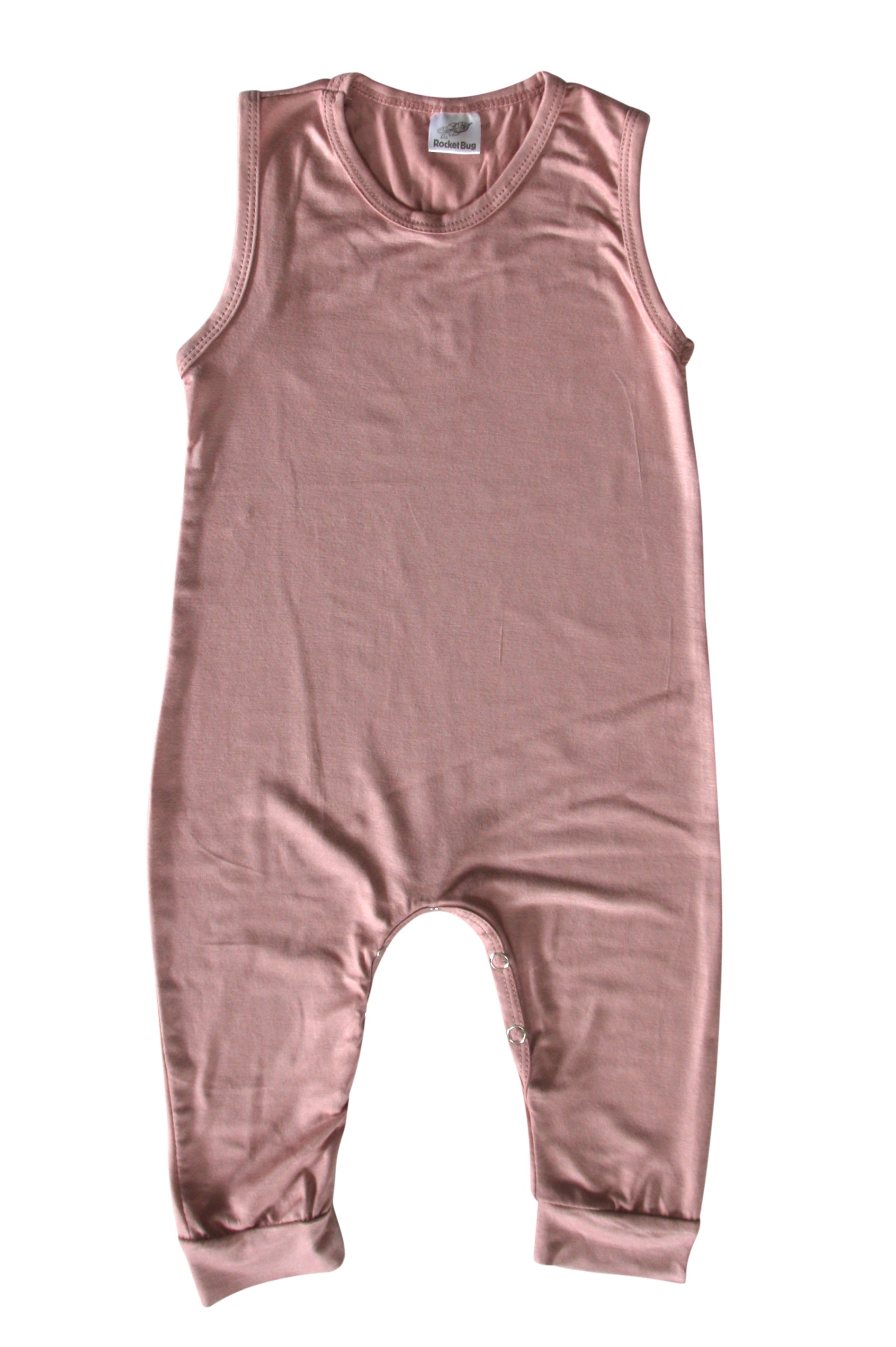 Silky Sleeveless Baby Romper for Boys and Girls-Gender Neutral Silky Dusty Rose