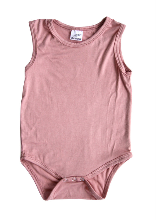 Silky Sleeveless Baby Bodysuit-Unisex, Boys, & Girls, Infant Sleeper Silky Dusty Rose