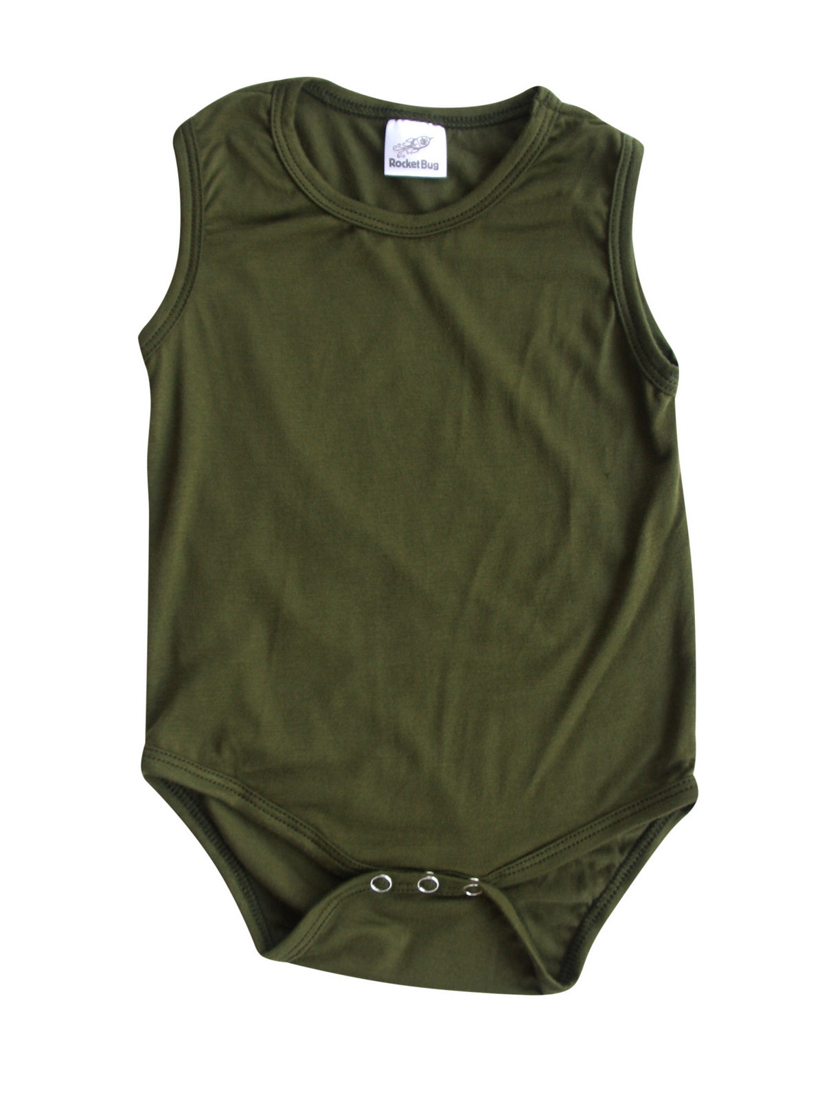 Silky Sleeveless Baby Bodysuit-Unisex, Boys, & Girls, Infant Sleeper Silky Army Green