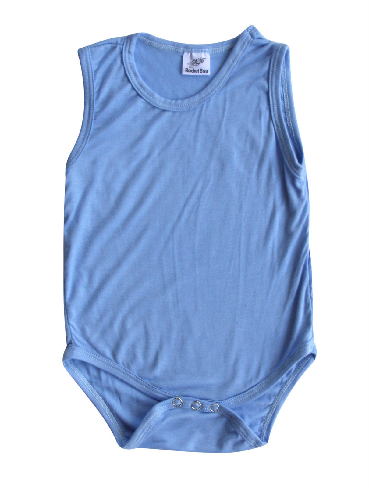 Silky Sleeveless Baby Bodysuit-Unisex, Boys, & Girls, Infant Sleeper Silky Light Blue
