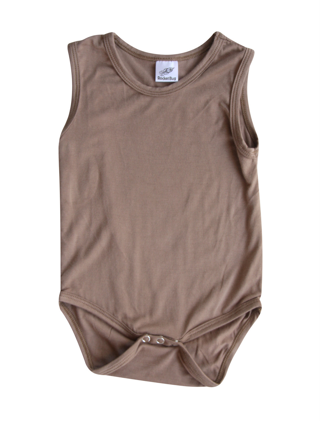 Silky Sleeveless Baby Bodysuit-Unisex, Boys, & Girls, Infant Sleeper Silky Light Brown