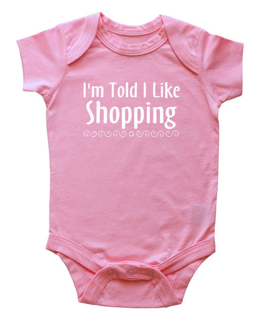 I'm Told I Like Shopping Silhouette Baby Bodysuit