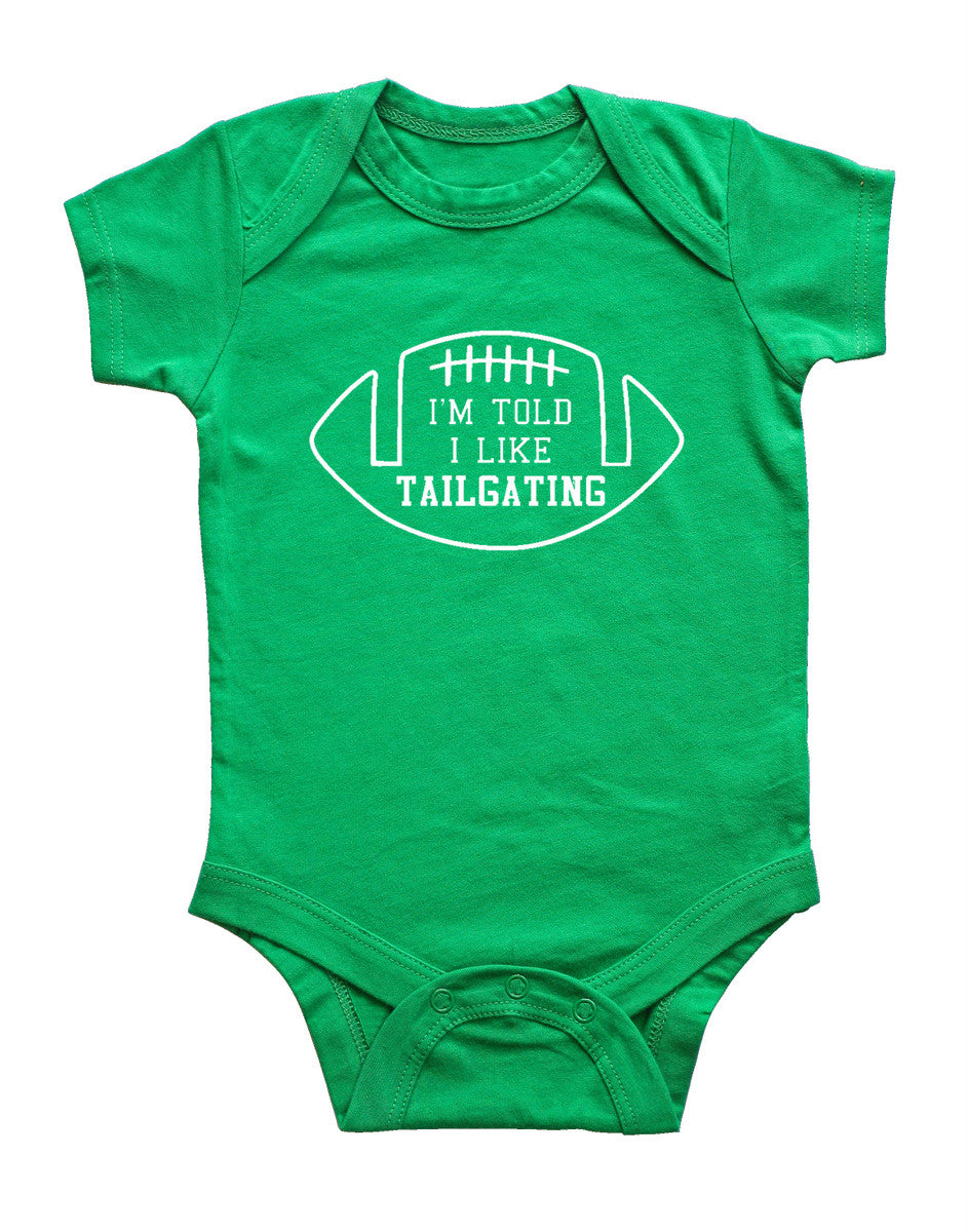 I'm Told I Like Tailgating Silhouette Baby Bodysuit