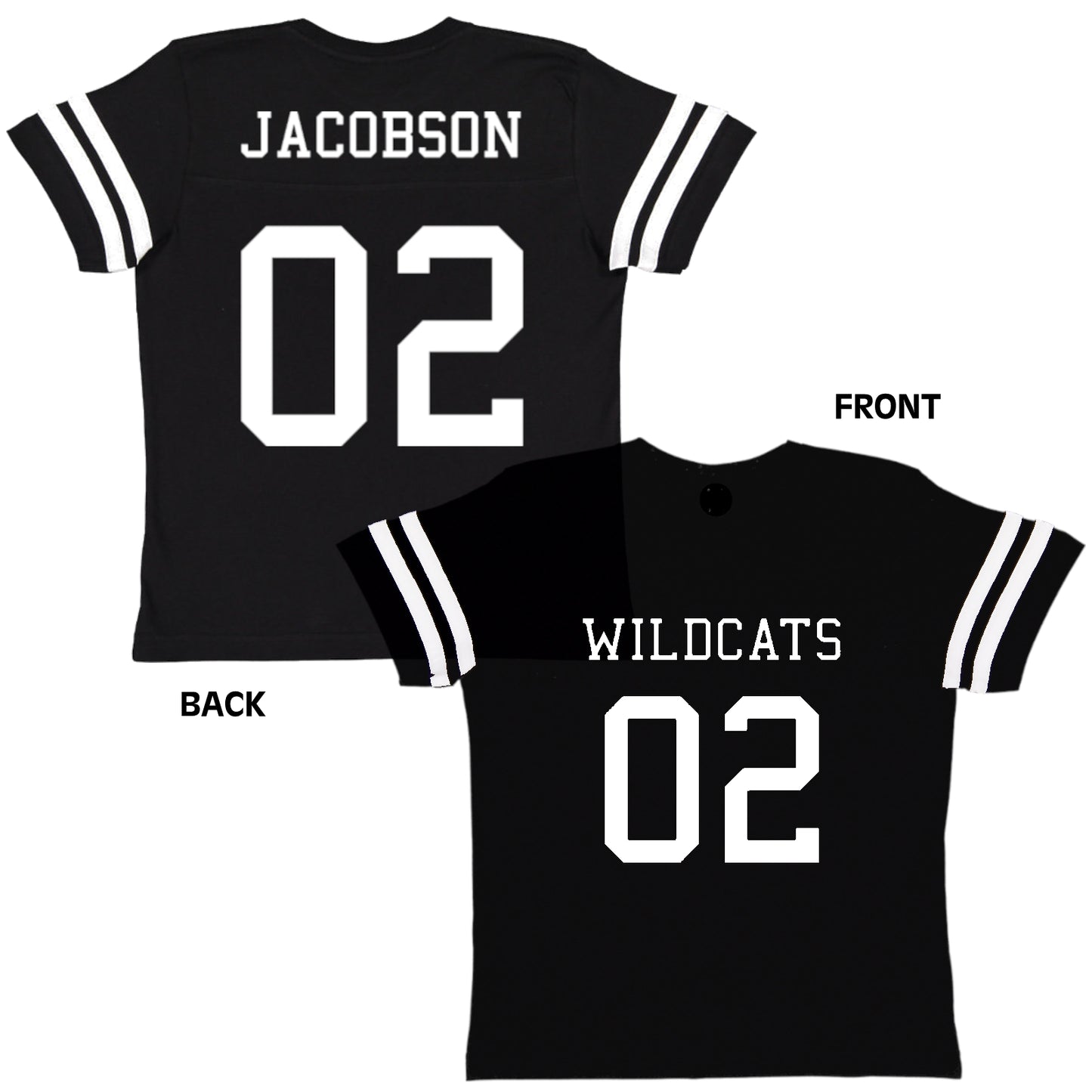 Custom Football Jersey Toddler and Child Personalized with Name and Number (Front & Back)