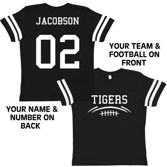 Custom Football Team Jersey Toddler and Child Personalized with Name and Number (Front & Back)
