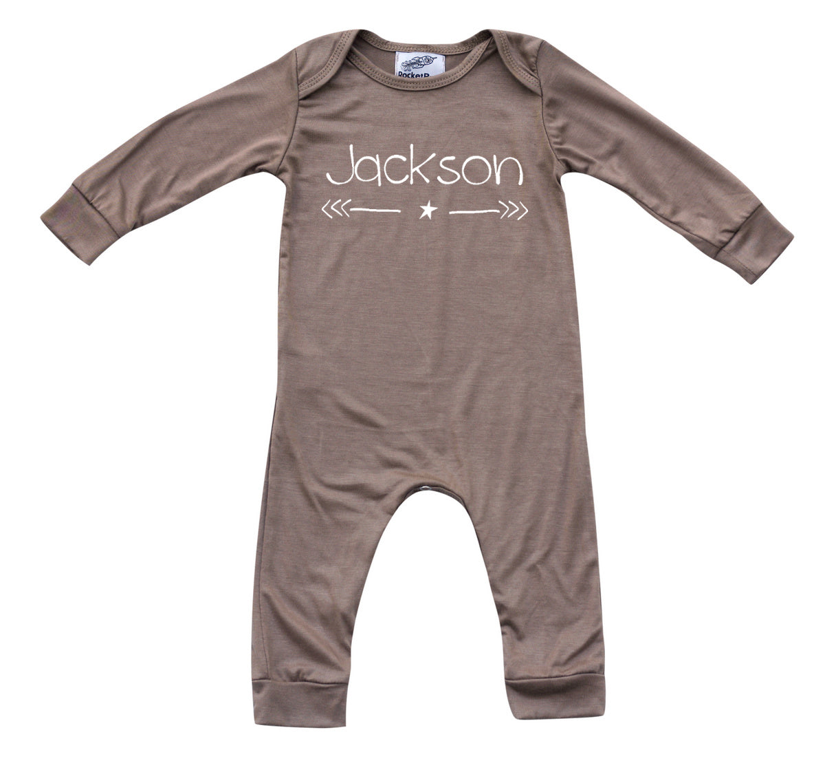 Personalized Heart or Star Silky Long Sleeve Baby Romper for Boys and Girls