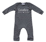 Personalized Heart or Star Silky Long Sleeve Baby Romper for Boys and Girls