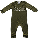 Personalized Heart or Star Silky Long Sleeve Baby Romper for Boys and Girls