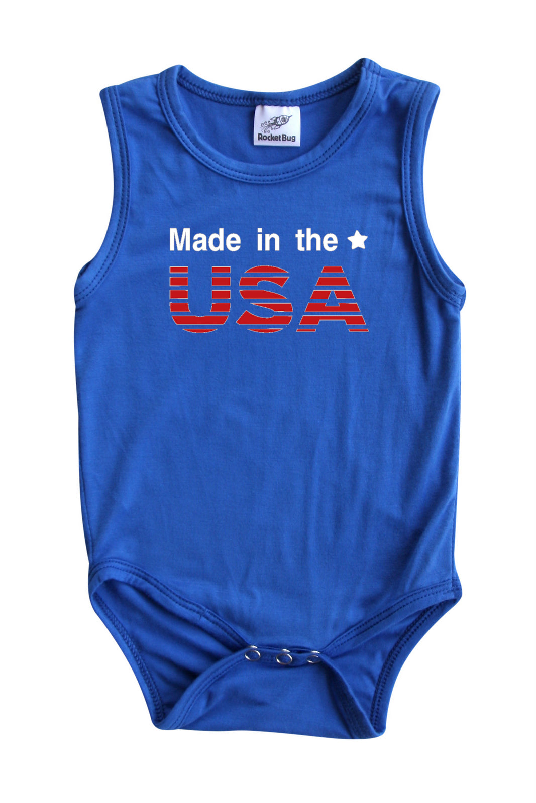 USA Silky Sleeveless Baby Bodysuit for Boys and Girls -Gender Neutral, Baby Shower gift, newborn, summer, 4th of July