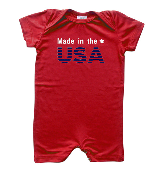 USA Silky Shorts Baby Romper for Boys and Girls -Gender Neutral, Baby Shower gift, newborn, summer, 4th of July