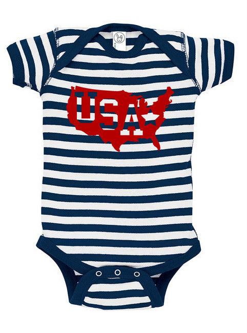 USA Map Baby Bodysuit