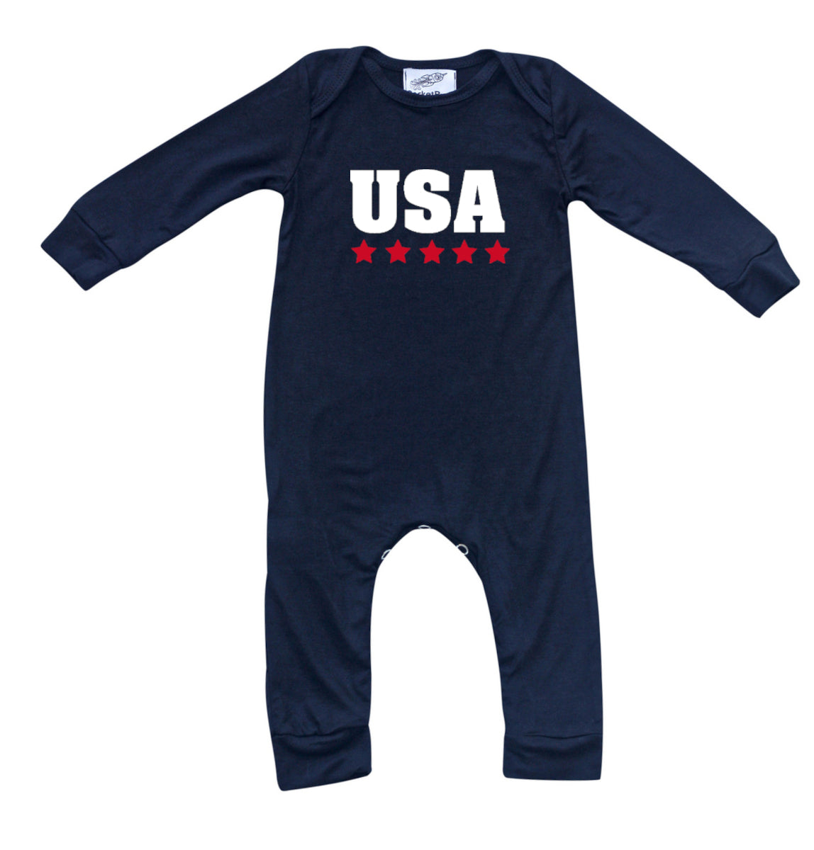 USA Silky Long Sleeve Baby Romper for Boys and Girls -Gender Neutral, Baby Shower gift, newborn, summer, 4th of July