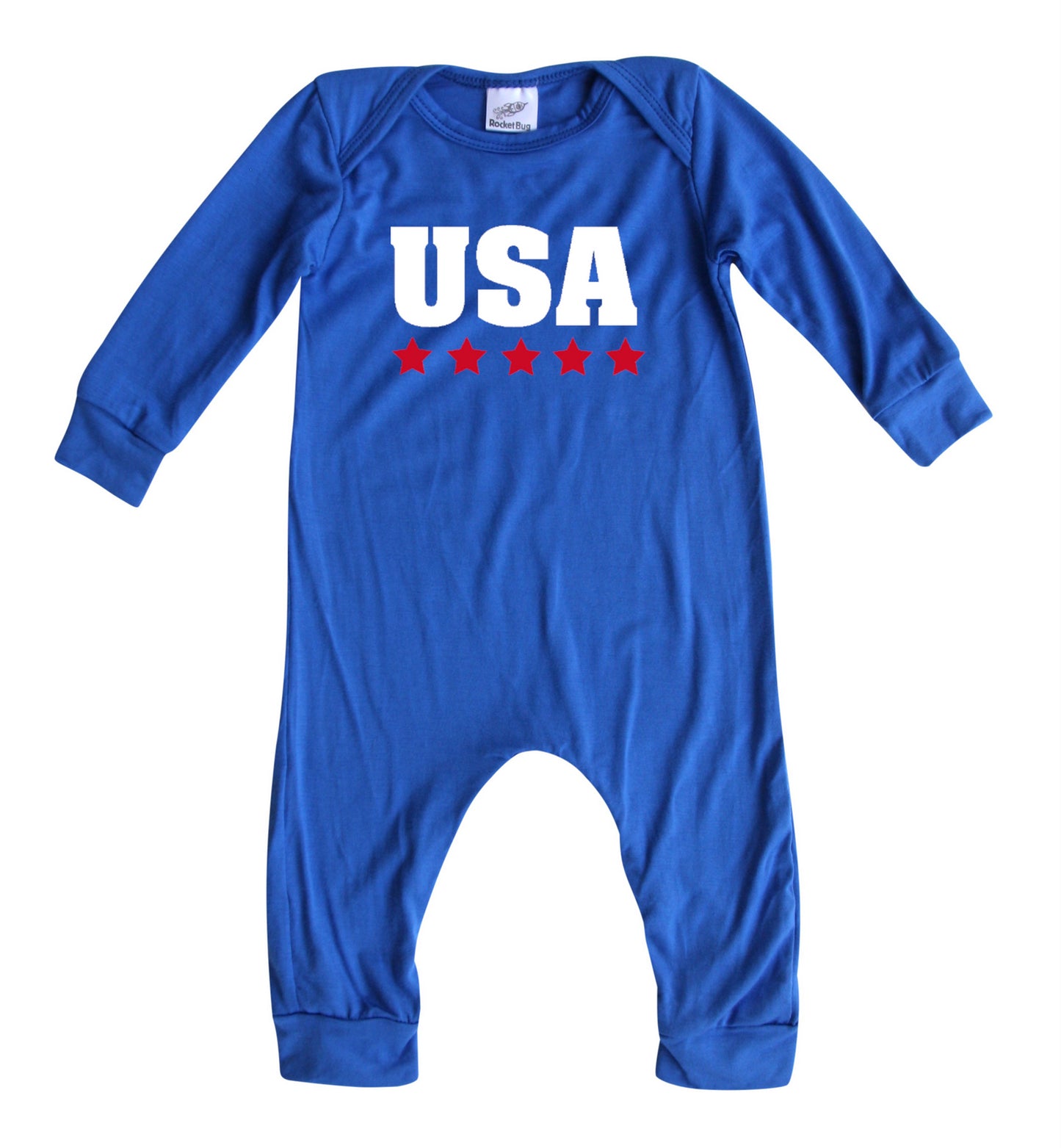 USA Silky Long Sleeve Baby Romper for Boys and Girls -Gender Neutral, Baby Shower gift, newborn, summer, 4th of July