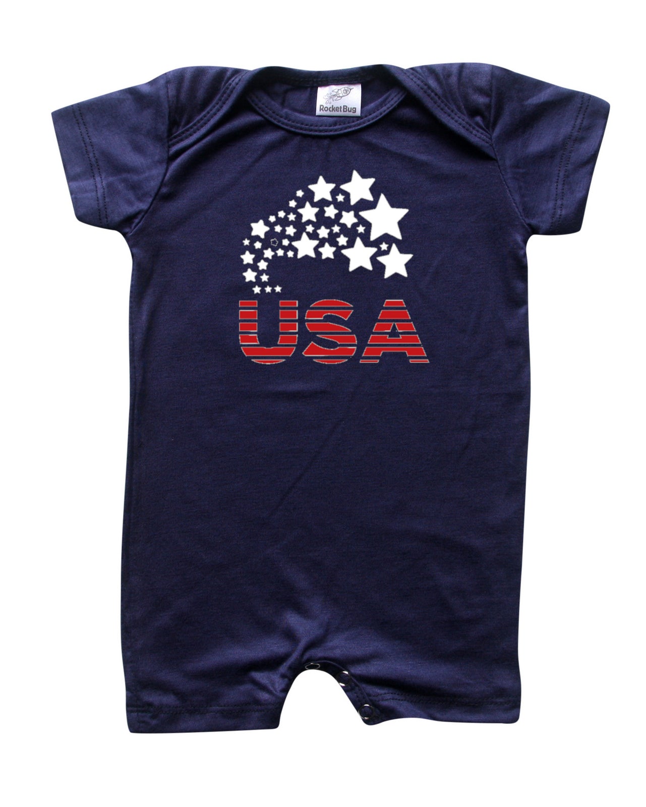 USA Silky Shorts Baby Romper for Boys and Girls -Gender Neutral, Baby Shower gift, newborn, summer, 4th of July