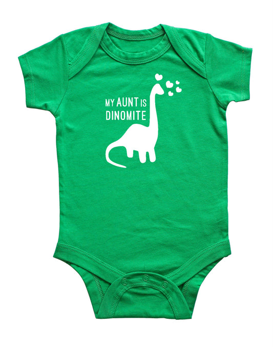 "My Aunt is Dino-Mite" Baby Bodysuit