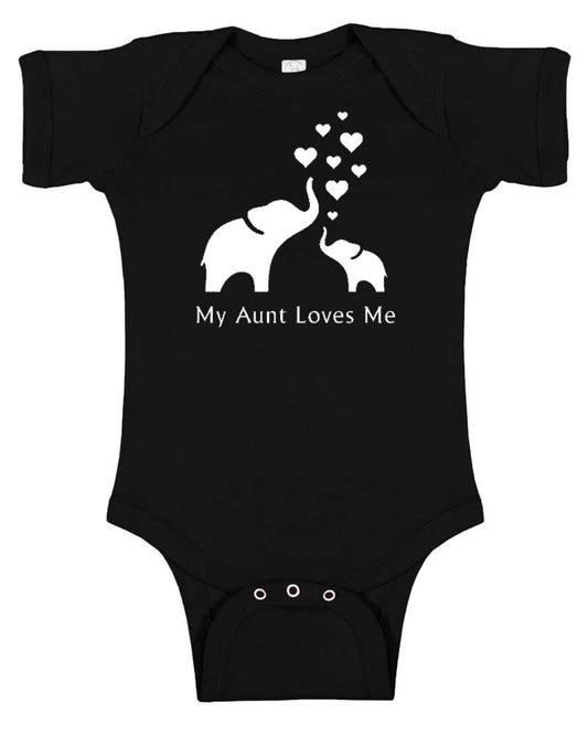 Elephant "My Aunt Loves Me" Baby Bodysuit