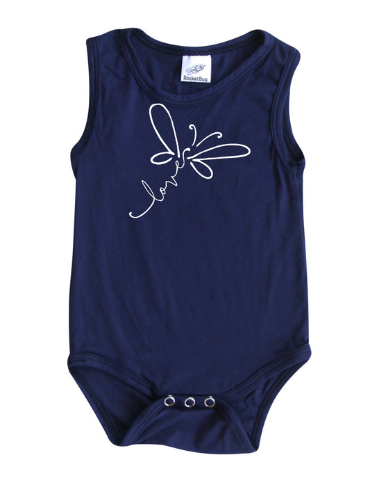 Dragonfly Love Silky Sleeveless Baby Bodysuit