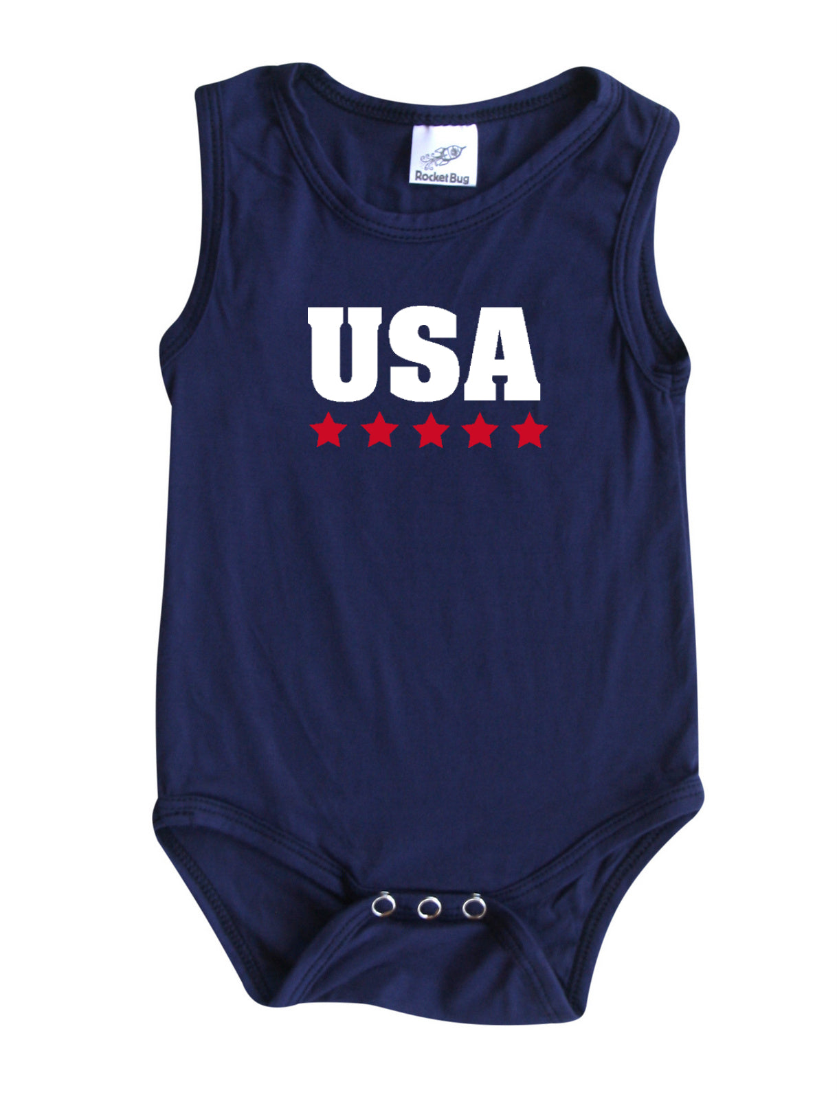 USA Silky Sleeveless Baby Bodysuit for Boys and Girls -Gender Neutral, Baby Shower gift, newborn, summer, 4th of July