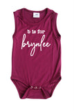 Initial Silky Sleeveless Personalized Baby Bodysuit for Boys & Girls