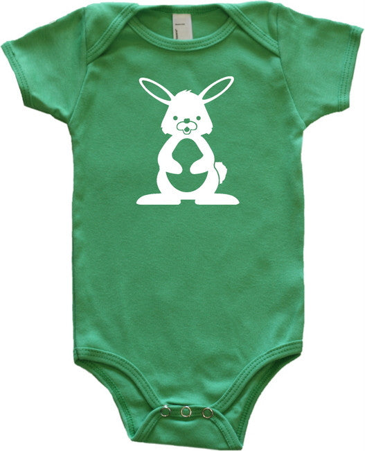 Woodland Animal Silhouette Baby Bodysuit-Bunny 18-24m, short sleeve onesie Asphalt