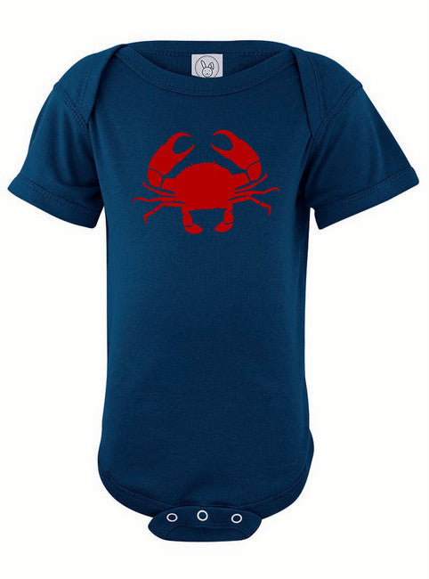 Nautical Crab Silhouette Baby Bodysuit