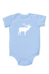 Elk Silhouette Baby Bodysuit Light Blue