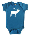 Elk Silhouette Baby Bodysuit Turquoise