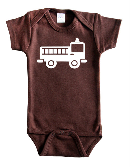 Transportation Silhouette Baby Bodysuit-Fire Engine