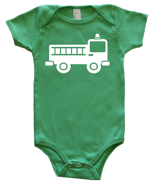 Transportation Silhouette Baby Bodysuit-Fire Engine