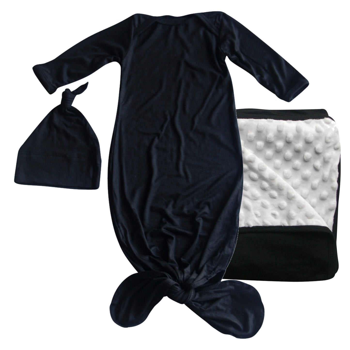 GIFT SET- Knotted Gown, Matching Blanket, and Hat