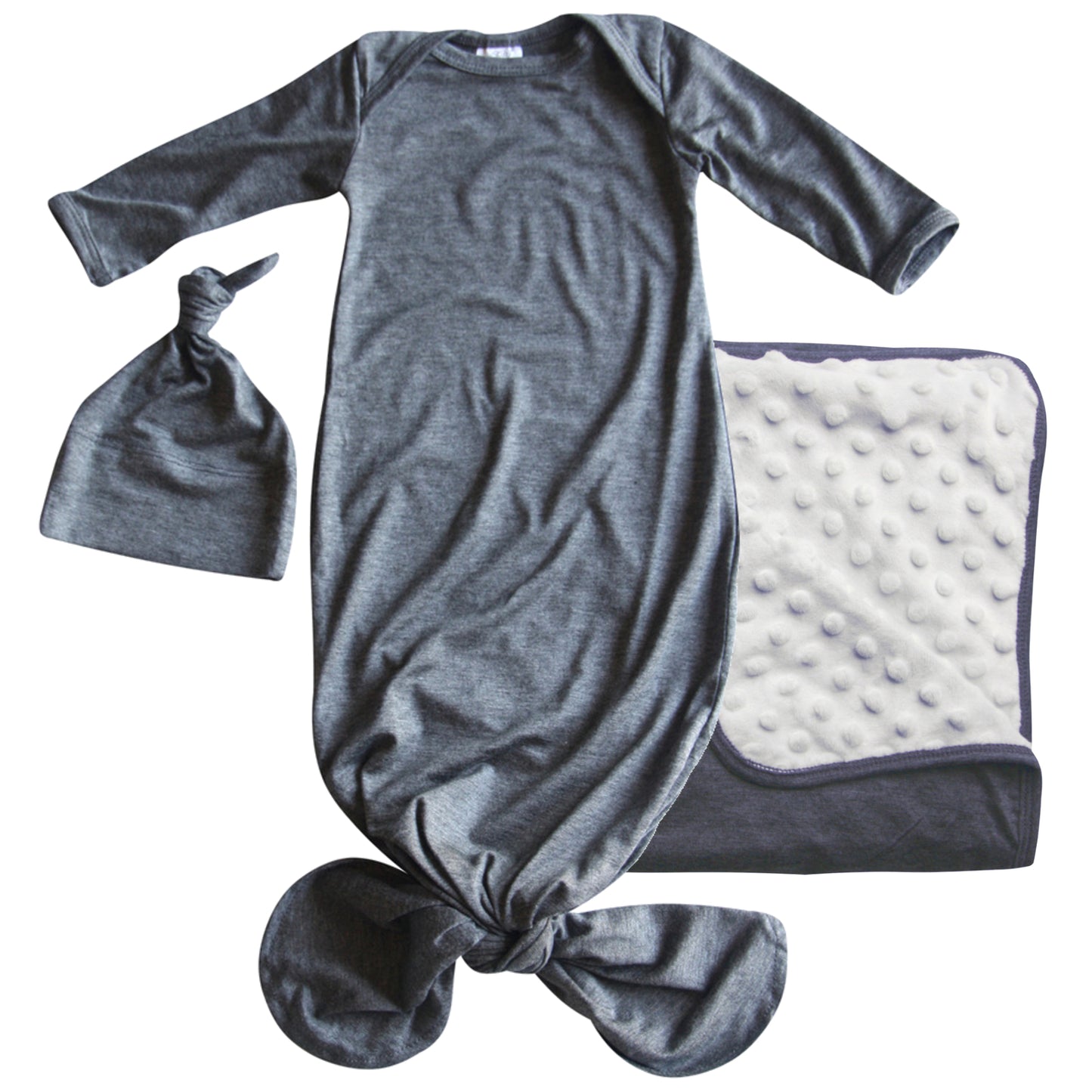 GIFT SET- Knotted Gown, Matching Blanket, and Hat
