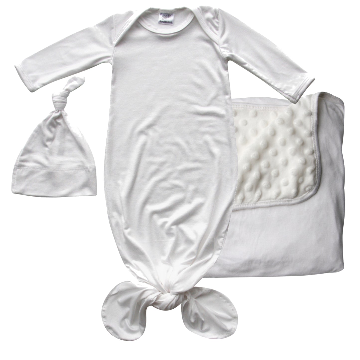 GIFT SET- Knotted Gown, Matching Blanket, and Hat