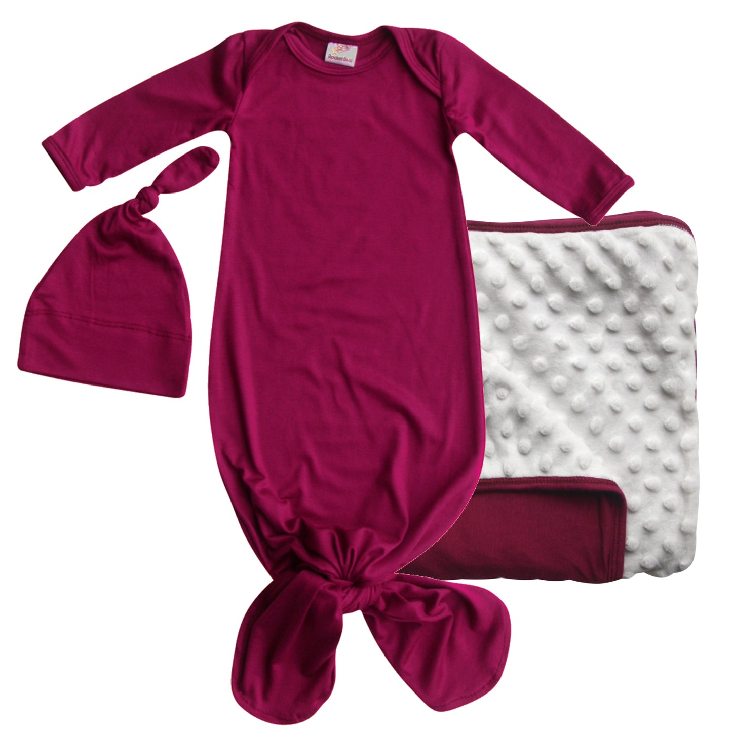 GIFT SET- Knotted Gown, Matching Blanket, and Hat