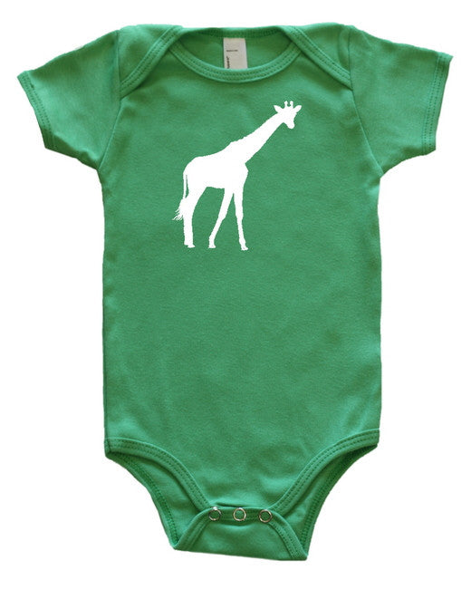 Safari Animals Silhouette Baby Bodysuit-Giraffe Grass