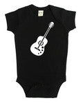 Guitar Silhouette Baby Bodysuit Black
